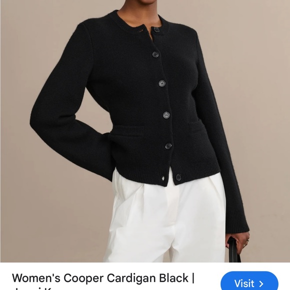 Women's Black Cardigan Sweater - Picture 4 of 9